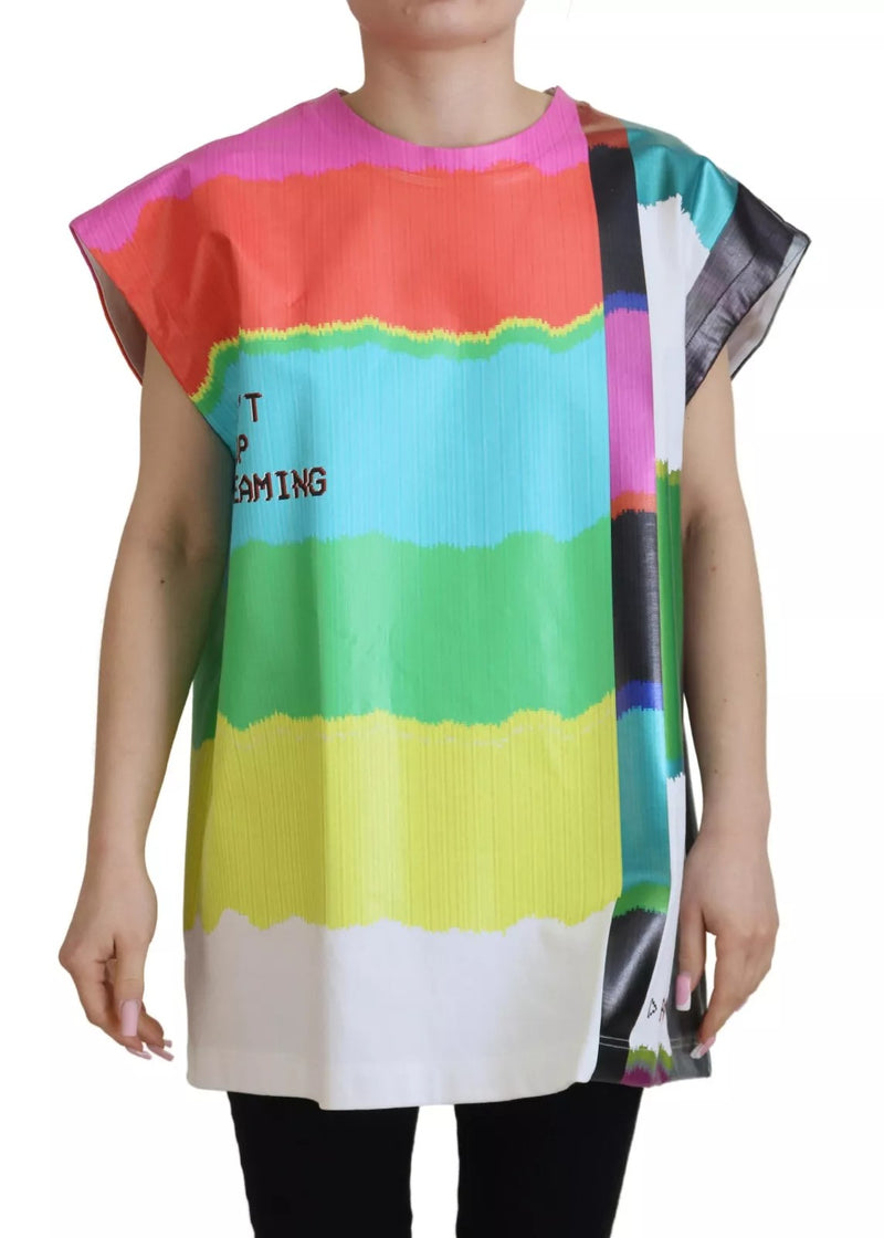 Dolce & Gabbana Multicolor Print Cotton Tank Top T-shirt