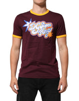 T-shirt en coton bordeaux avec logo DG Super King de Dolce &amp; Gabbana