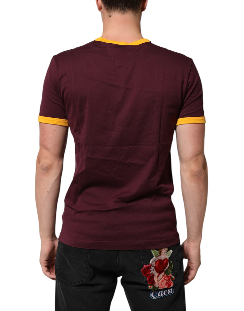 Dolce &amp; Gabbana T-shirt van bordeauxrode katoen met DG Super King logo