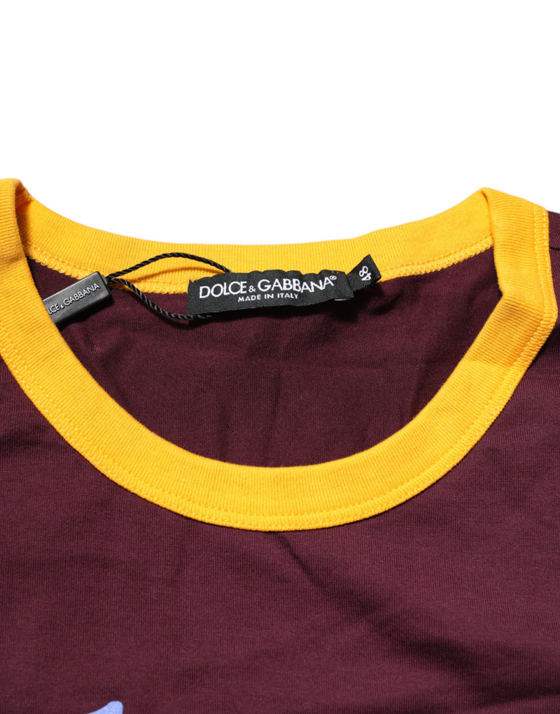 Dolce &amp; Gabbana T-shirt van bordeauxrode katoen met DG Super King logo