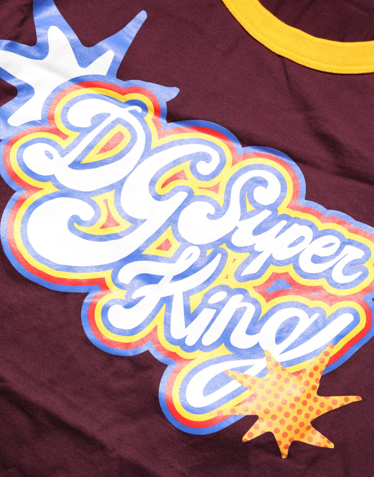 T-shirt en coton bordeaux avec logo DG Super King de Dolce &amp; Gabbana