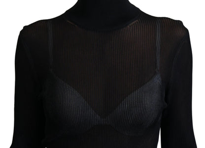 Dolce & Gabbana Zwarte Turtleneck Slim Fit Pullevertrui