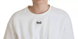 Dolce & Gabbana White Cotton Corset Stretch Top T-shirt