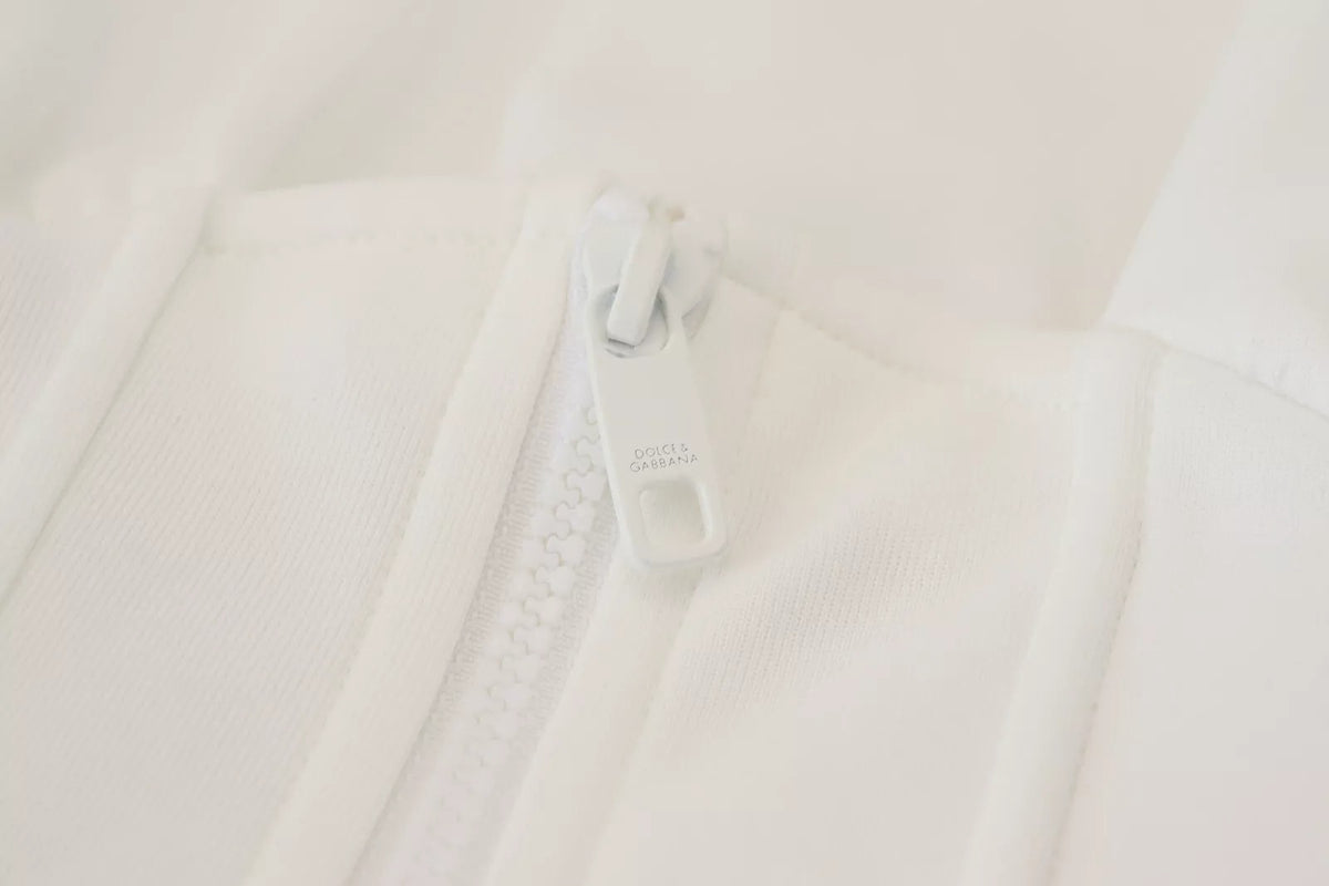 Dolce & Gabbana White Cotton Corset Stretch Top T-shirt