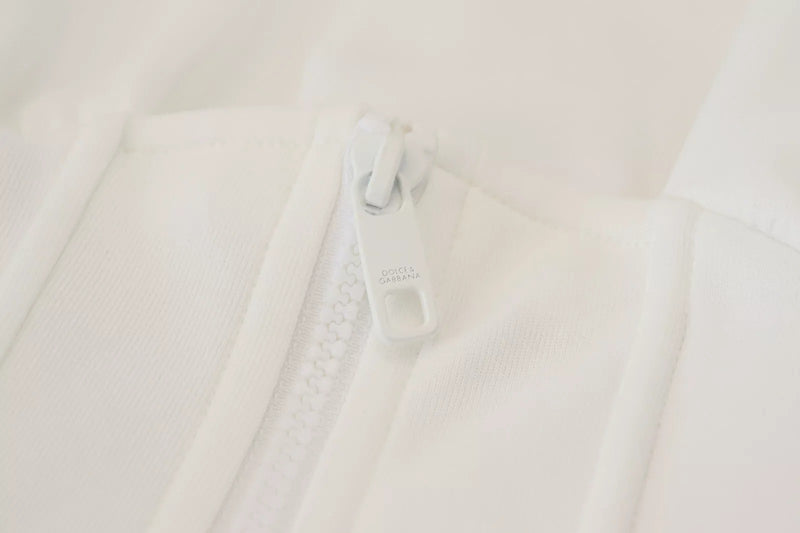 Dolce & Gabbana White Cotton Corset Stretch Top T-shirt