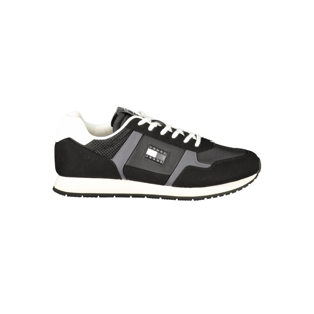 Tommy Hilfiger Black Polyester Men Sneaker - Élégance et Confort