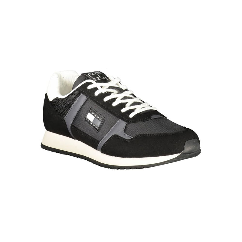 Tommy Hilfiger Black Polyester Men Sneaker - Élégance et Confort