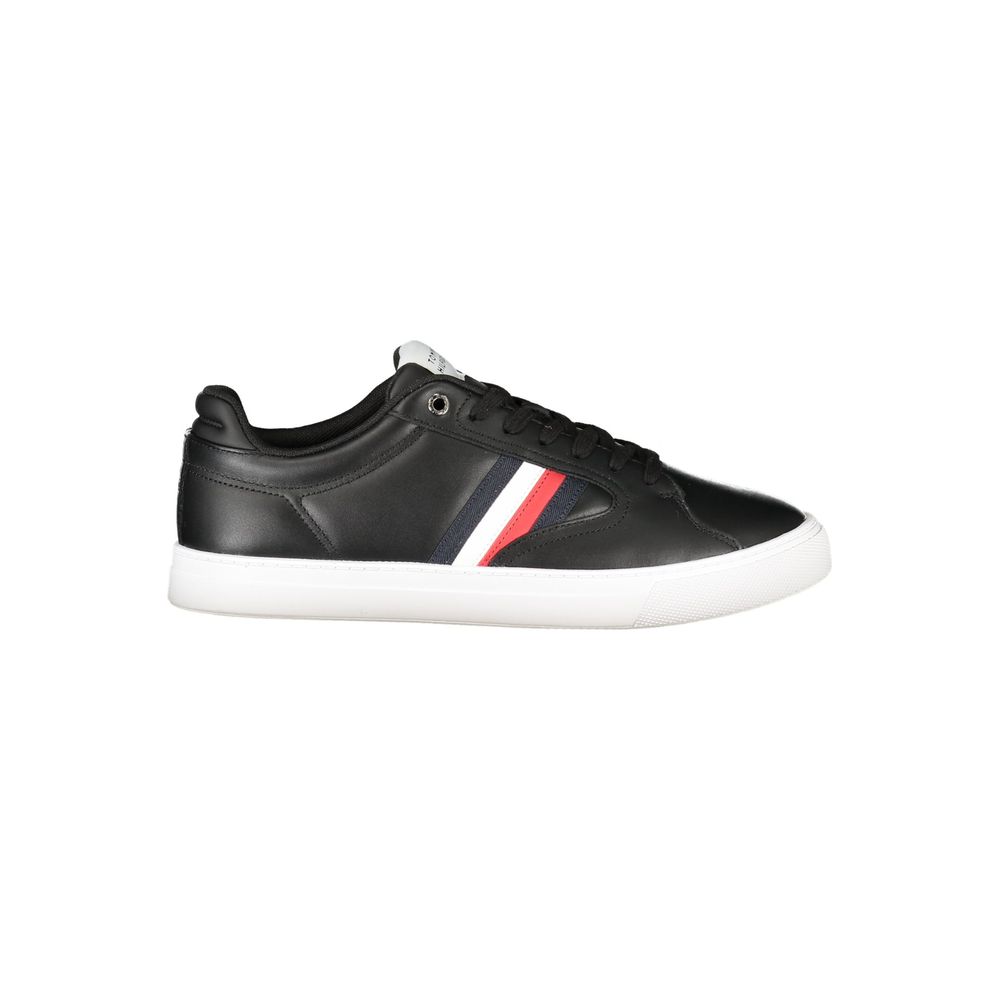 Tommy Hilfiger Black Leather Men Sneaker - Élégance et Confort