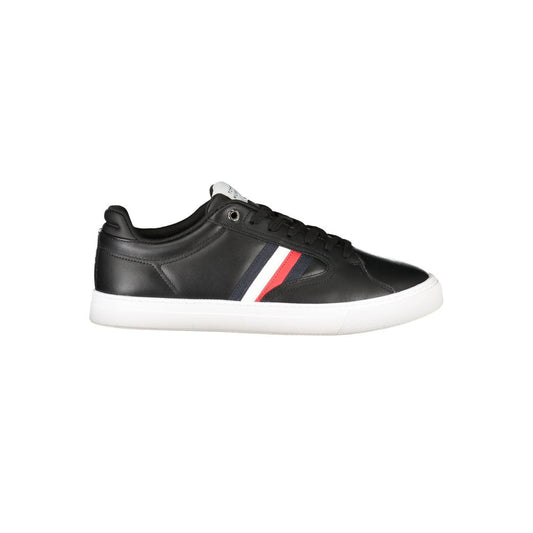 Tommy Hilfiger Black Leather Men Sneaker - Élégance et Confort