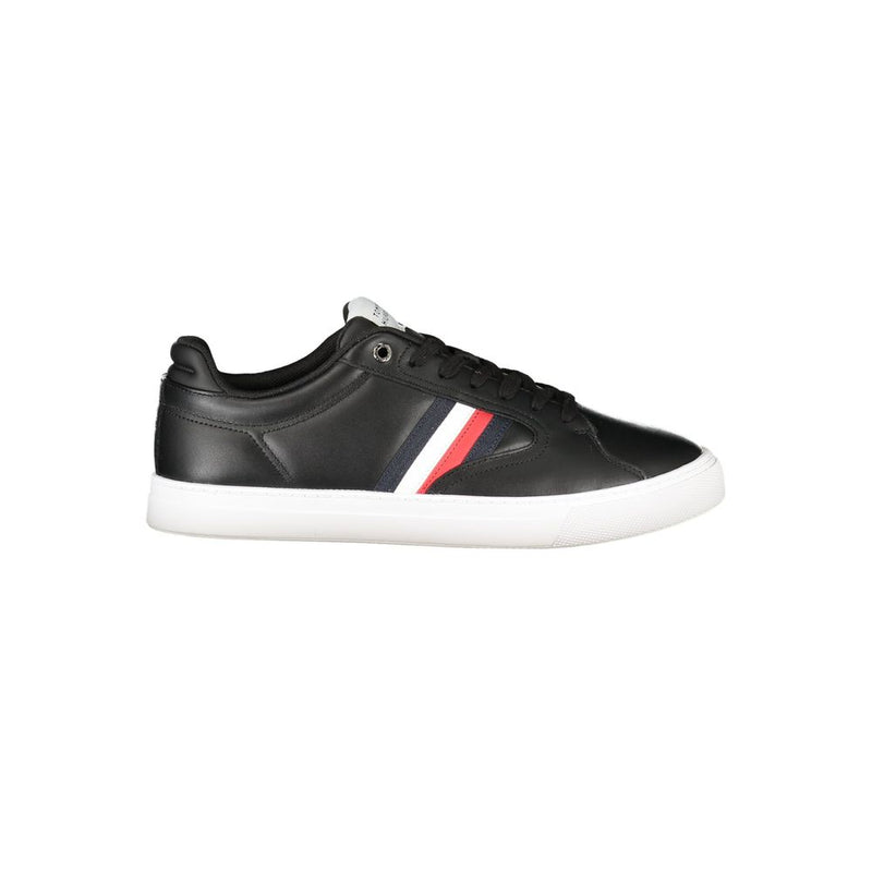 Tommy Hilfiger Black Leather Men Sneaker - Élégance et Confort