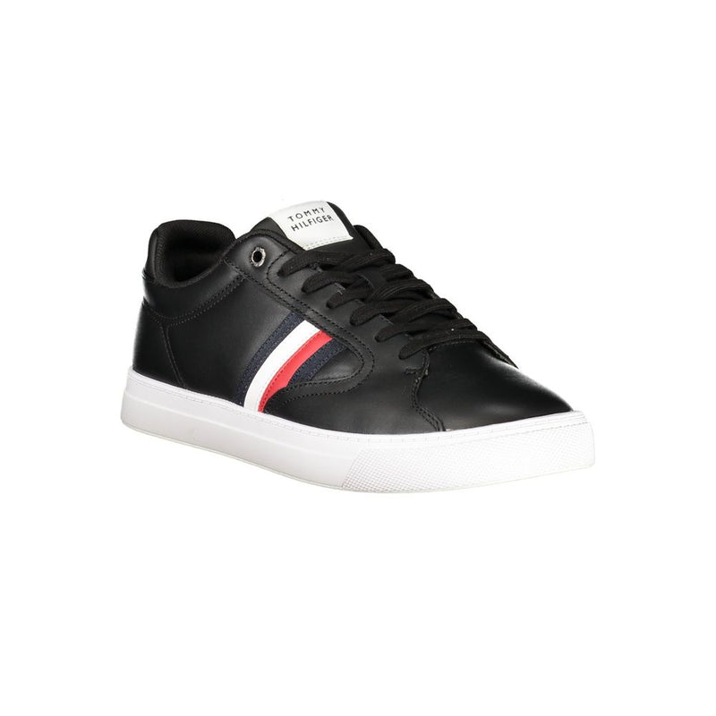 Tommy Hilfiger Black Leather Men Sneaker - Élégance et Confort
