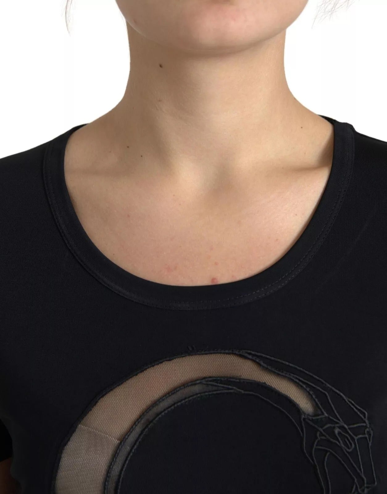 Roberto Cavalli Black Viscose Round Neck CLASS T-shirt