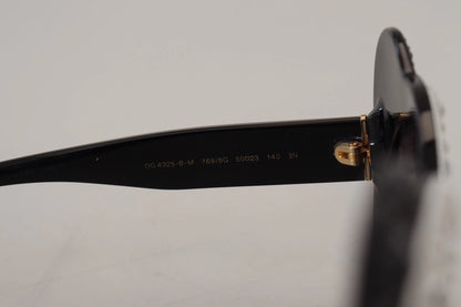 Lunettes de soleil Dolce & Gabbana DG4325BM en acétate blanc et noir, avec cristaux.
