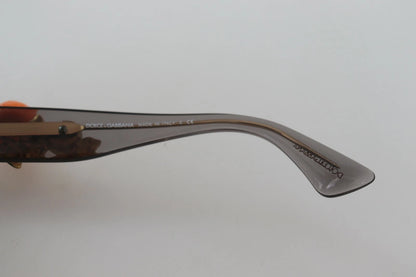 Lunettes de soleil Dolce & Gabbana DG4283B en acétate avec cristaux et appliqués orange.