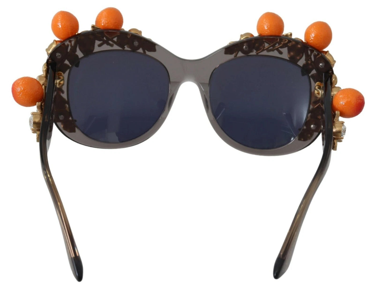 Lunettes de soleil Dolce & Gabbana DG4283B en acétate avec cristaux et appliqués orange.