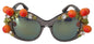 Lunettes de soleil Dolce & Gabbana DG4283B en acétate avec cristaux et appliqués orange.