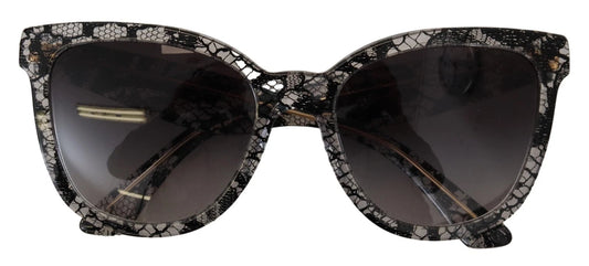 Lunettes de soleil rondes en acétate noir à volants avec cristaux Dolce &amp; Gabbana DG4190
