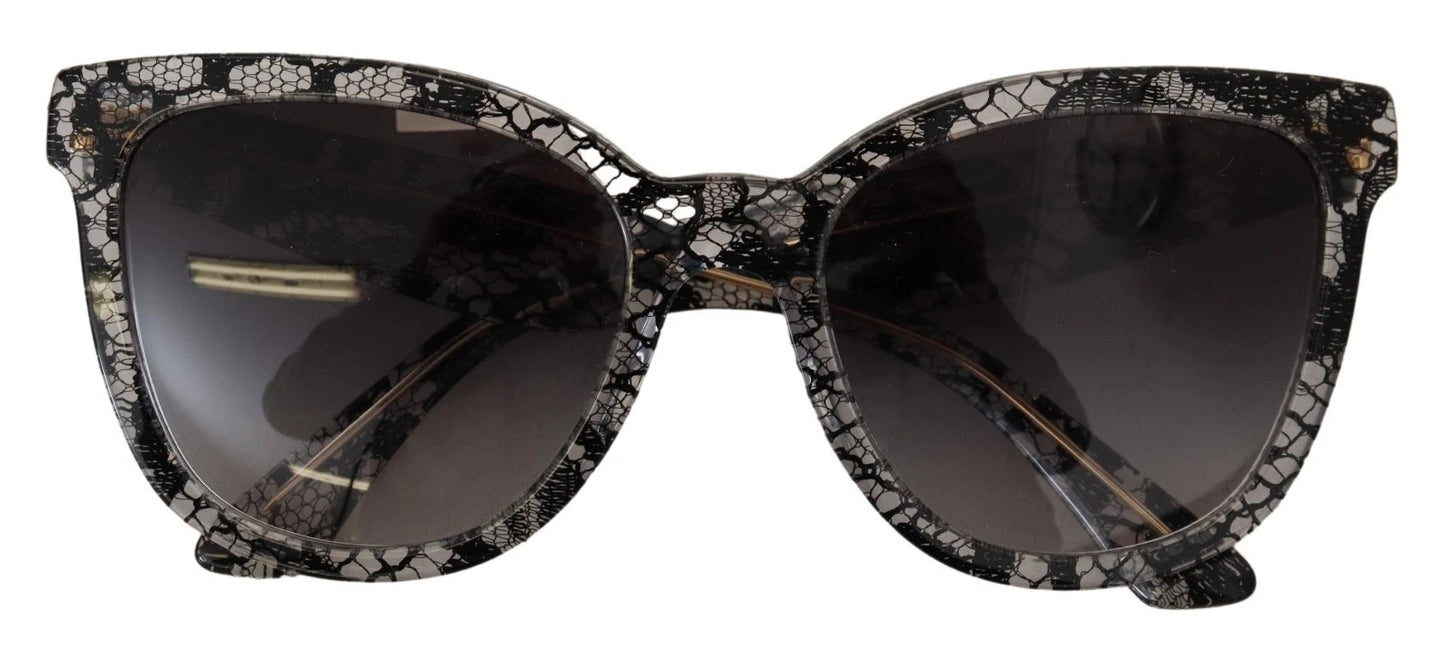 Lunettes de soleil rondes en acétate noir à volants avec cristaux Dolce &amp; Gabbana DG4190