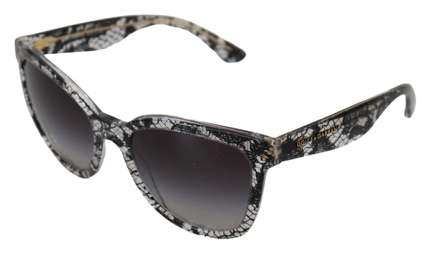 Lunettes de soleil rondes en acétate noir à volants avec cristaux Dolce &amp; Gabbana DG4190