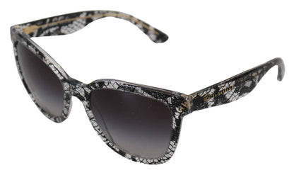 Lunettes de soleil rondes en acétate noir à volants avec cristaux Dolce &amp; Gabbana DG4190