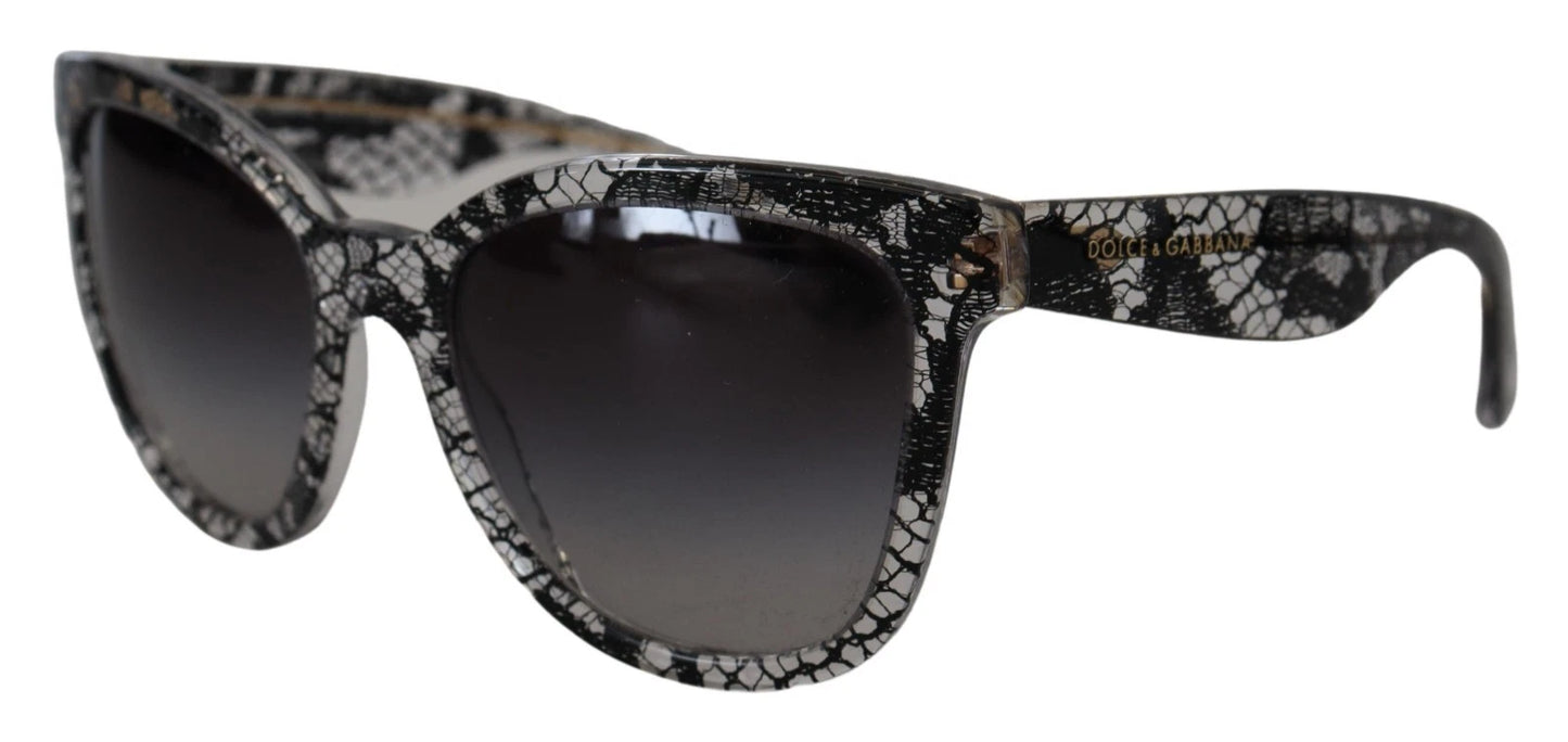 Lunettes de soleil rondes en acétate noir à volants avec cristaux Dolce &amp; Gabbana DG4190