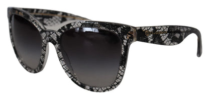 Lunettes de soleil rondes en acétate noir à volants avec cristaux Dolce &amp; Gabbana DG4190