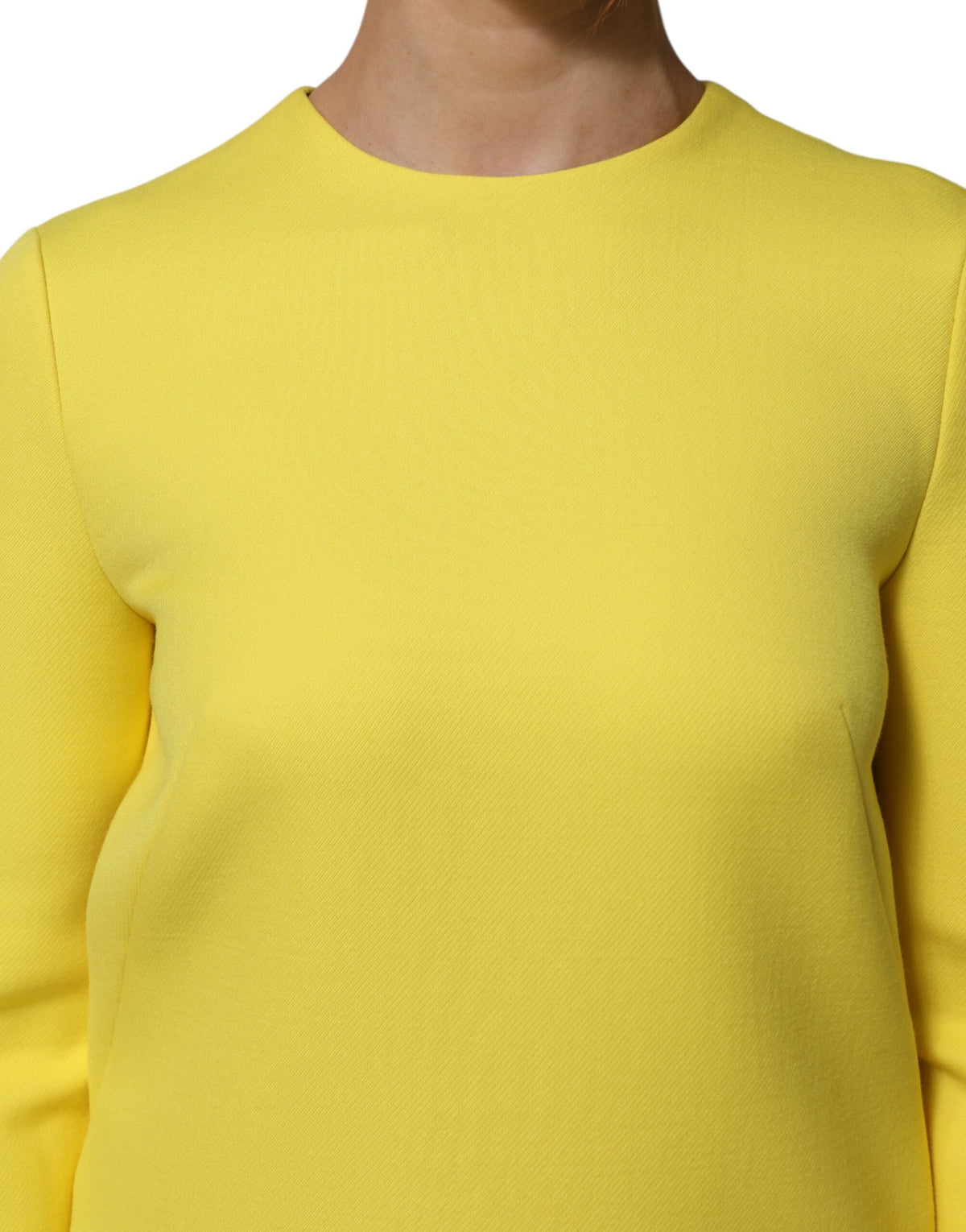Robe Mini Longue à Manches Jaunes Dolce & Gabbana