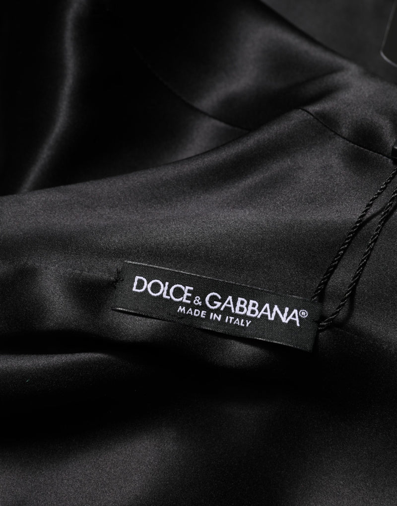 Dolce & Gabbana Green Viscose Acetate Mini Long Sleeve Dress