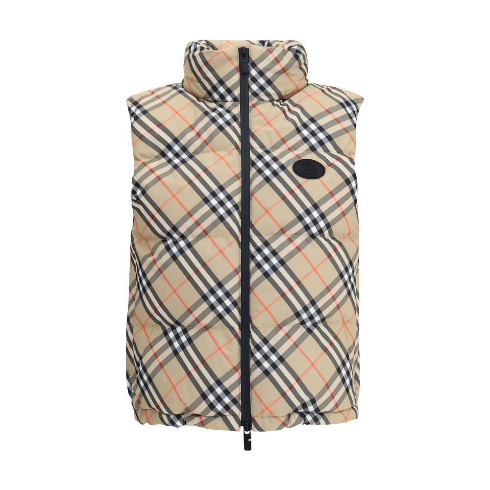 Burberry vest met donsvulling en schaakbordpatroon