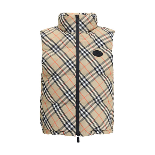 Burberry vest met donsvulling en schaakbordpatroon