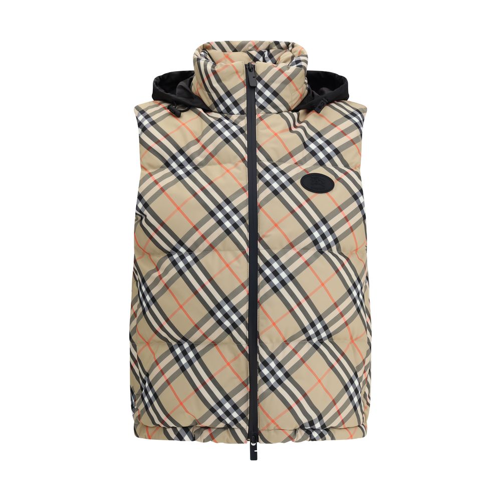 Burberry vest met donsvulling en schaakbordpatroon