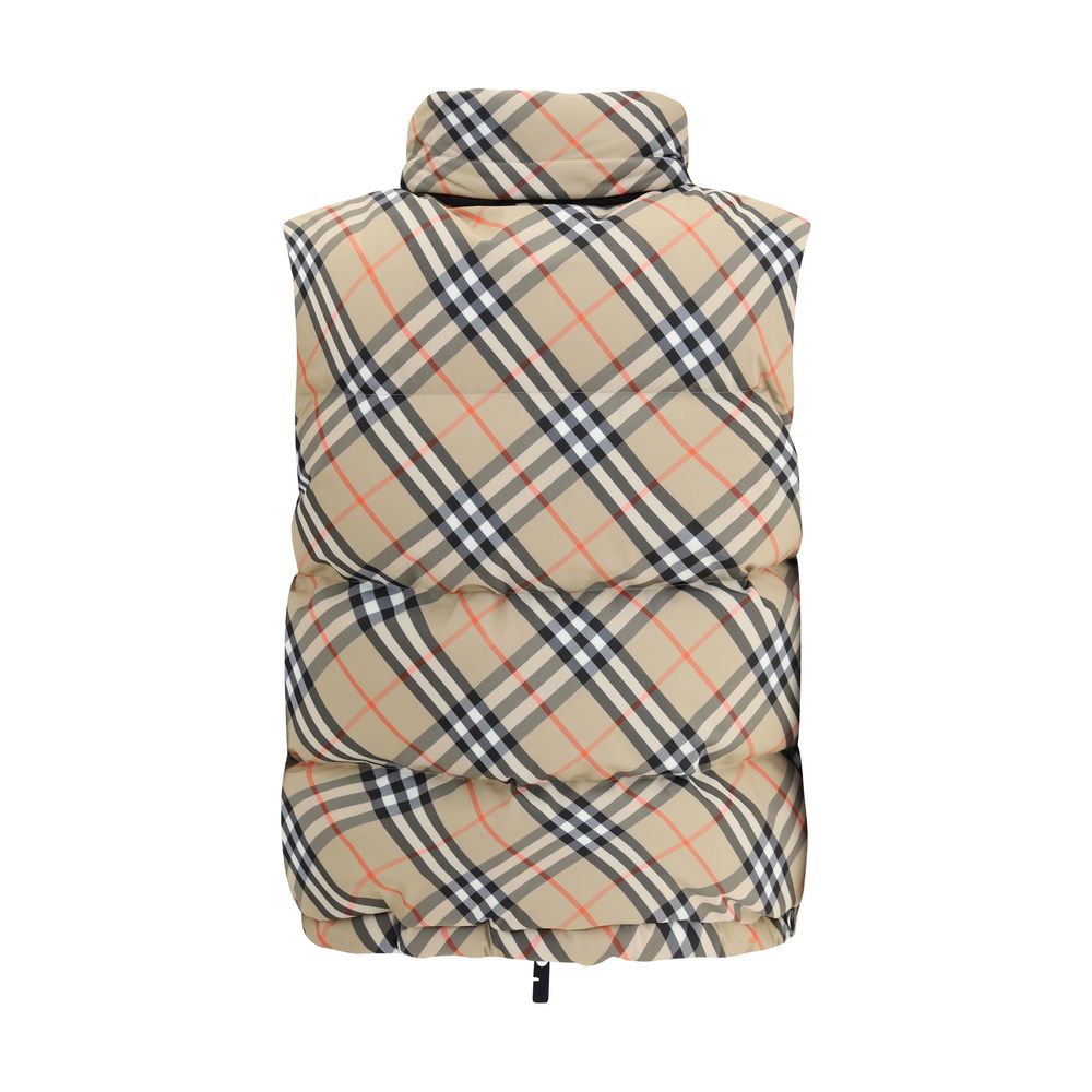 Burberry vest met donsvulling en schaakbordpatroon