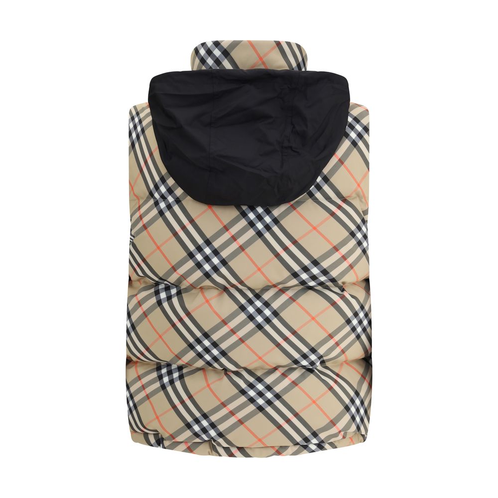 Burberry vest met donsvulling en schaakbordpatroon