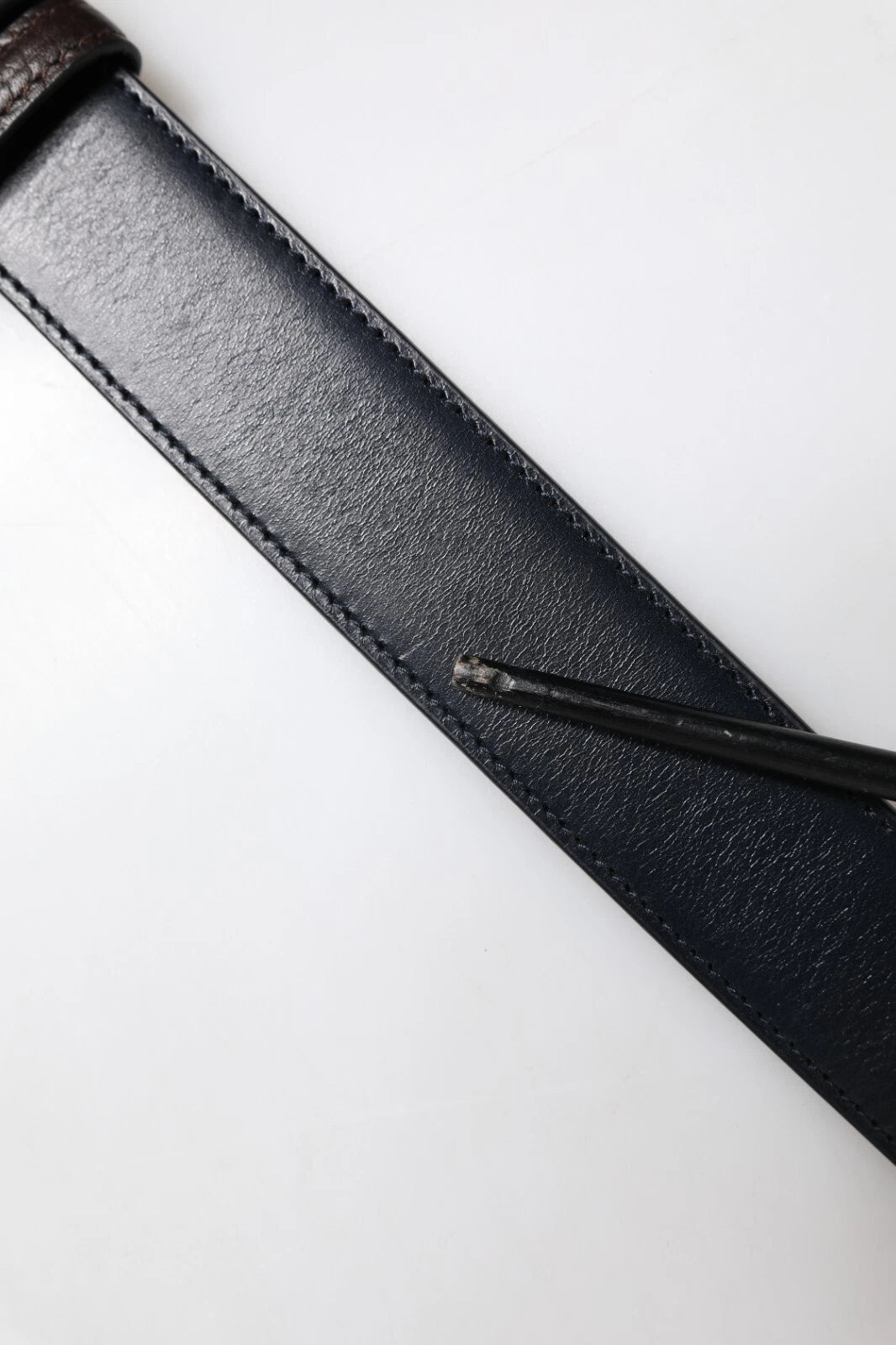 Ceinture réversible en cuir bleu et marron avec boucle de Dolce & Gabbana