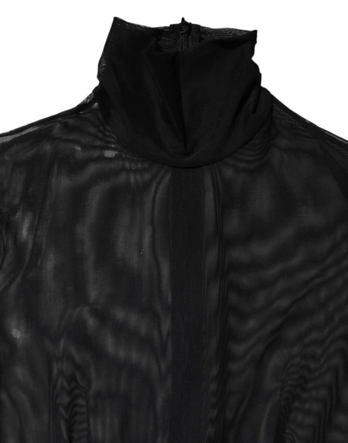 Dolce & Gabbana Black Sheer Mesh Long Sleeve Jumpsuit Bodysuit Dress