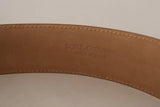 Costume National Ceinture en Cuir Marron avec Boucle Oval en Or