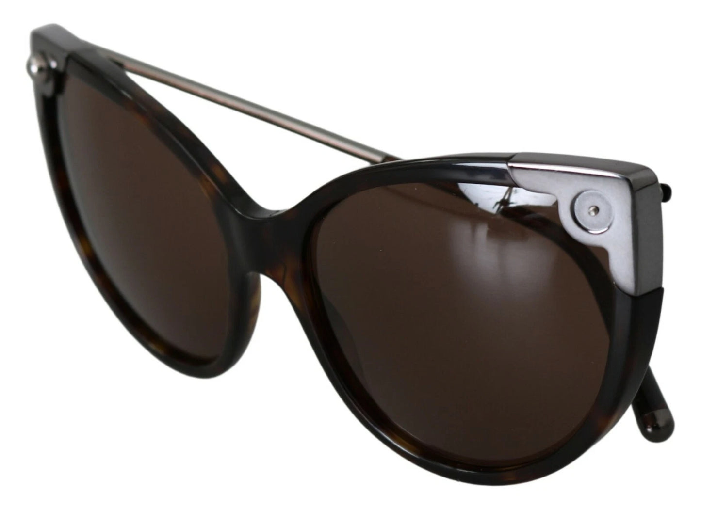 Lunettes de soleil pour femme Dolce & Gabbana DG4337, forme œil de chat, couleur havane foncé.