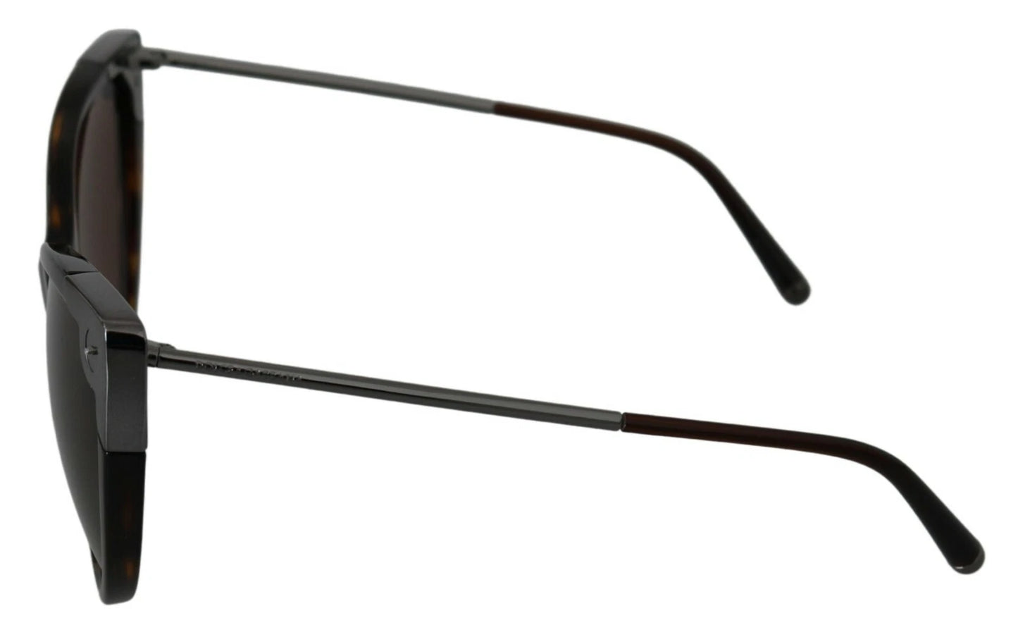 Lunettes de soleil pour femme Dolce & Gabbana DG4337, forme œil de chat, couleur havane foncé.