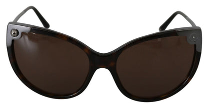 Lunettes de soleil pour femme Dolce & Gabbana DG4337, forme œil de chat, couleur havane foncé.