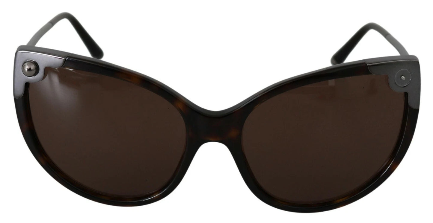 Lunettes de soleil pour femme Dolce & Gabbana DG4337, forme œil de chat, couleur havane foncé.