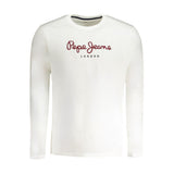 T-shirt en coton blanc Pepe Jeans - Manches longues, coupe régulière