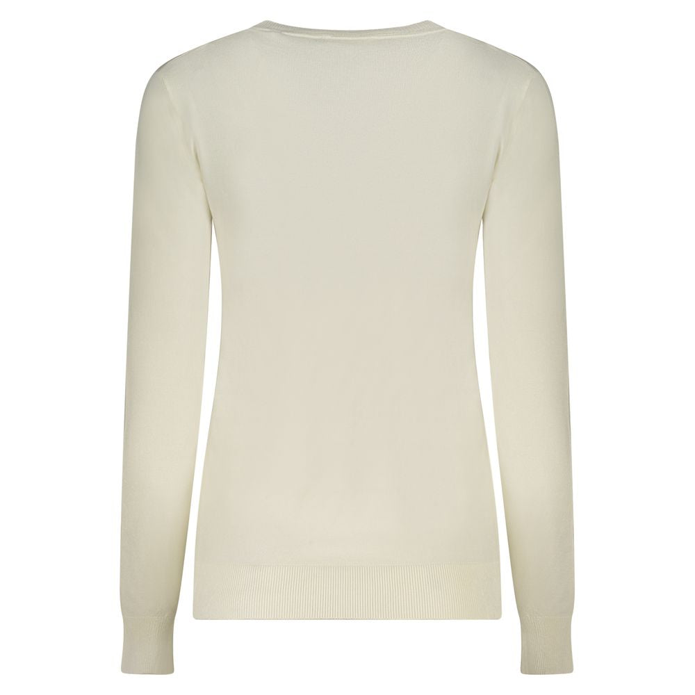 Guess Jeans White Viscose Women Sweater - Élégance et Confort