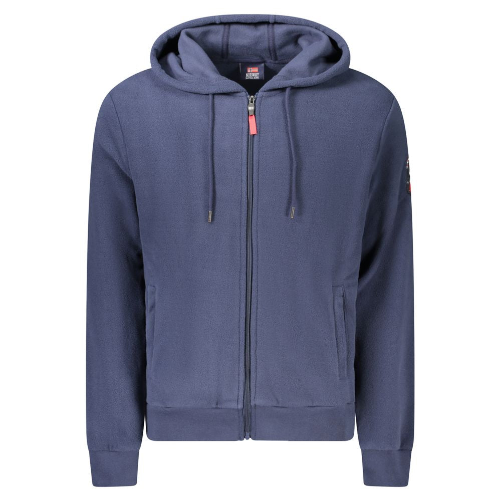 Pull à capuche bleu en polyester pour homme, Norvège 1963