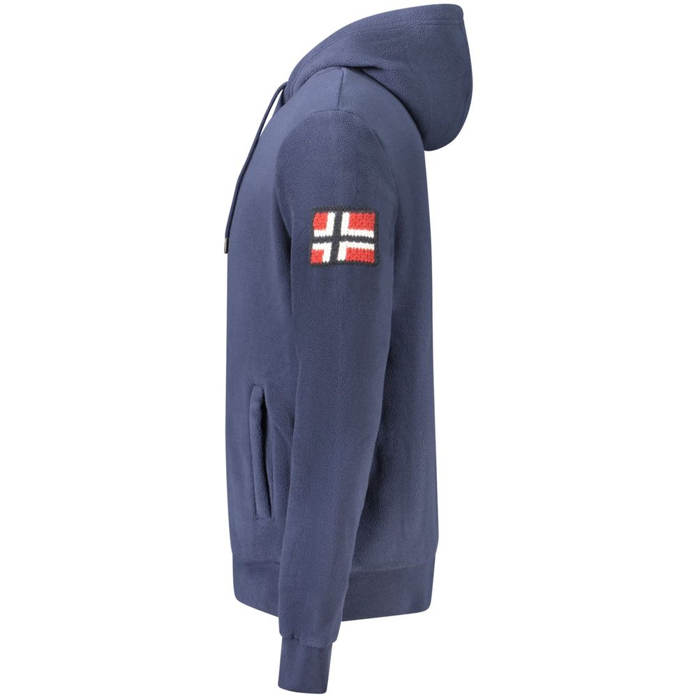 Pull à capuche bleu en polyester pour homme, Norvège 1963