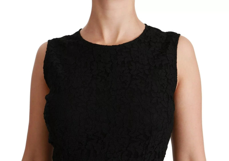 Dolce & Gabbana Black Lace Gown Bodycon Sheath Dress