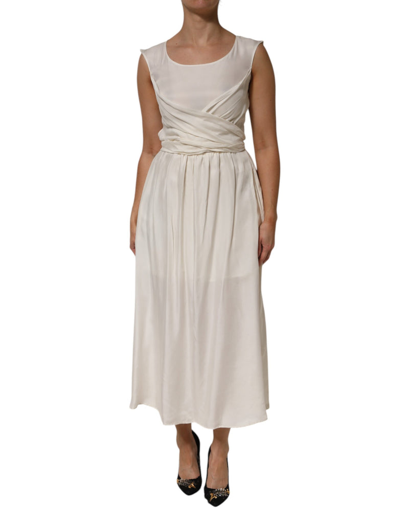 L'Autre Chose Ivory White Sleeveless Maxi Dress