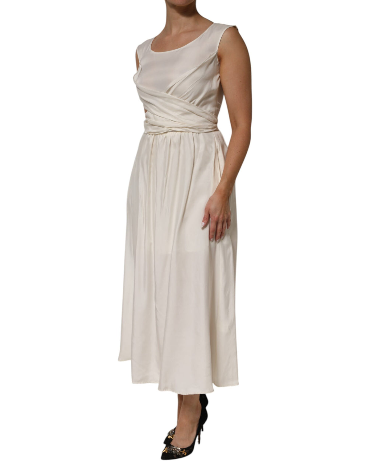 L'Autre Chose Robe Maxi Sans Manches Blanc Ivoire