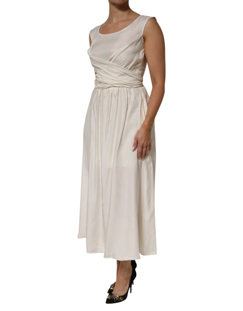 L'Autre Chose Ivory White Sleeveless Maxi Dress