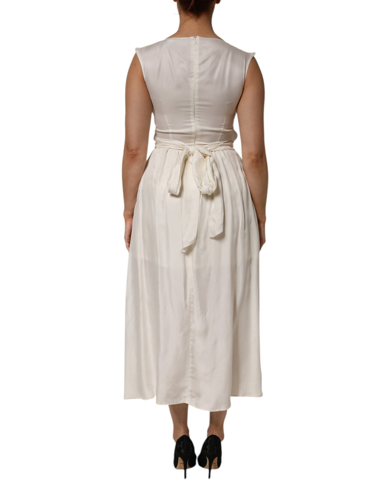L'Autre Chose Ivory White Sleeveless Maxi Dress
