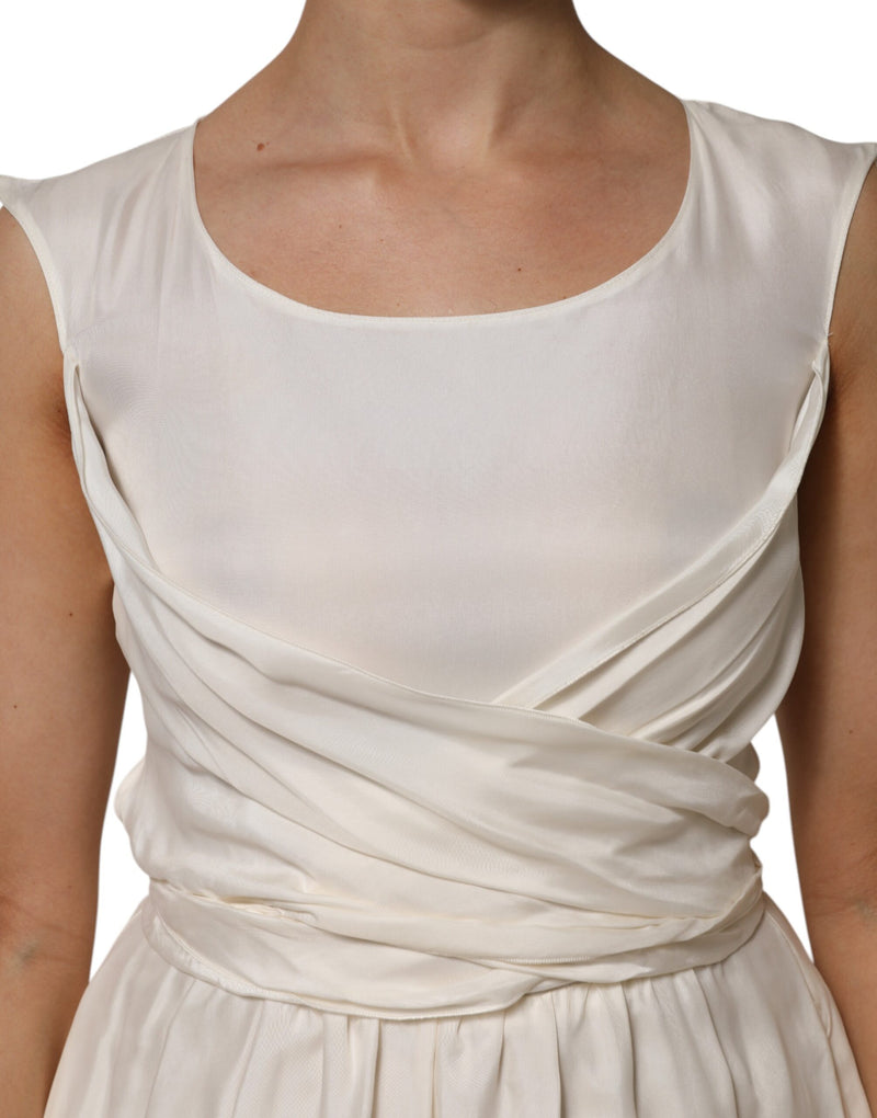 L'Autre Chose Ivory White Sleeveless Maxi Dress